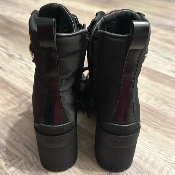 Prada with box nylon new booties, black size 36.